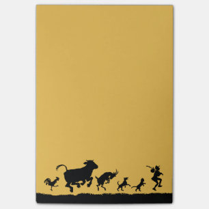 Funny Dancing Animals Cow Chicken Goat Silhouette Post-it® Notes