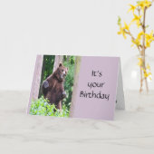 Funny Dancing Beer Birthday Animal Humor Kaart (Gele Bloem)