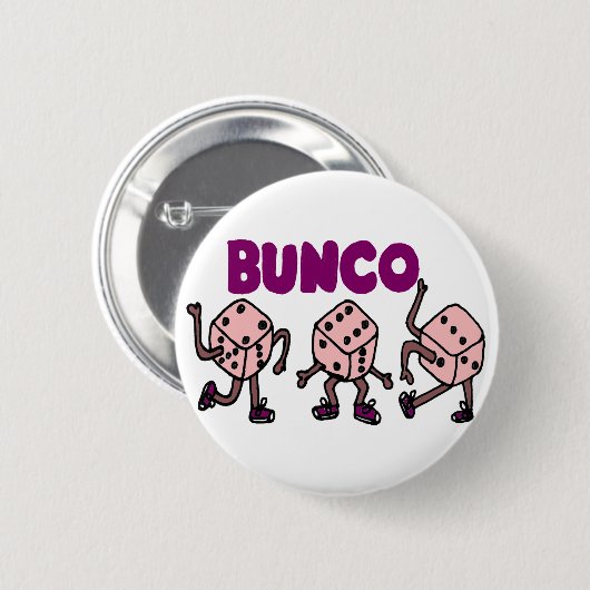 Funny Dancing Bunco Dice Ronde Button 5,7 Cm (Voorkant /achterkant)