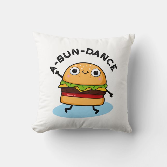 Funny Dancing Burger Pun Kussen (Voorkant)