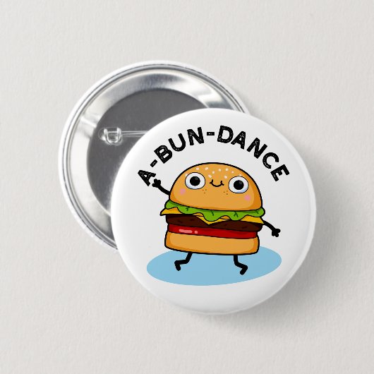 Funny Dancing Burger Pun Ronde Button 5,7 Cm (Voorkant /achterkant)
