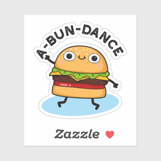 Funny Dancing Burger Pun Sticker (Vel)