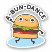 Funny Dancing Burger Pun Sticker (Voorkant)