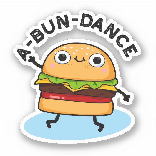 Funny Dancing Burger Pun Sticker (Voorkant)