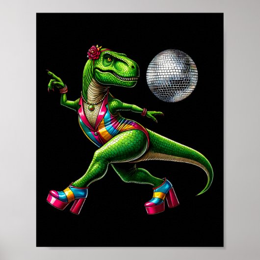 Funny Dancing Dinosaur1  Poster (Voorkant)