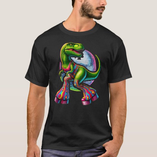 Funny Dancing Dinosaur, Disco Dino Party, Dinosaur T-shirt (Voorkant)