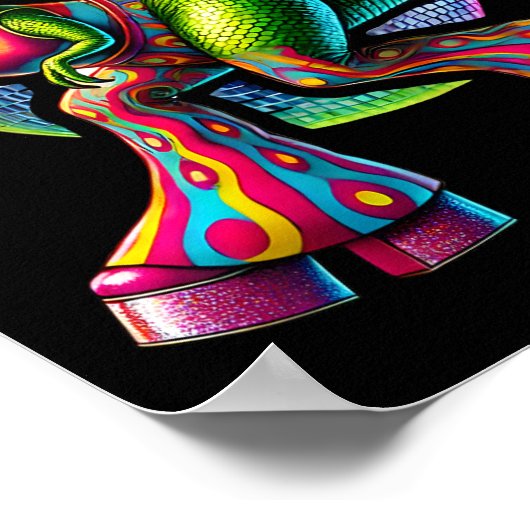 Funny Dancing Dinosaur Poster (Hoek)