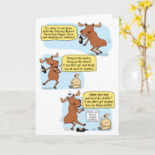 Funny Dancing Drink Moose Thanksgiving Kaart (Gele Bloem)