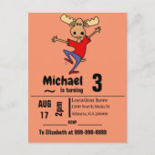 Funny Dancing Moose Birthday Party Uitnodiging Briefkaart (Voorkant)