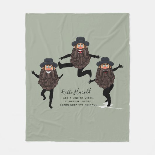 FUNNY Dancing RABBI Personated with Text Fleece Deken (Voorkant)
