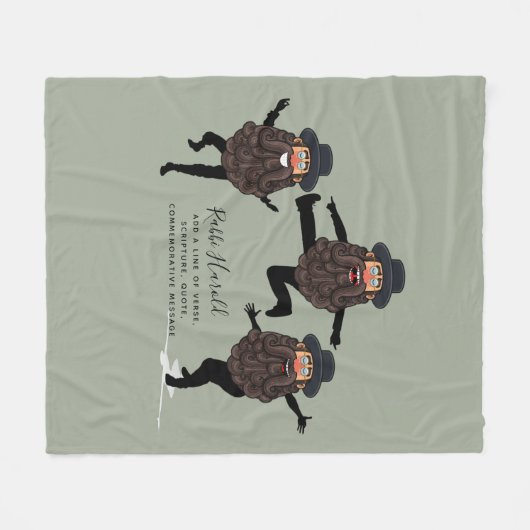 FUNNY Dancing RABBI Personated with Text Fleece Deken (Voorkant (Horizontaal))