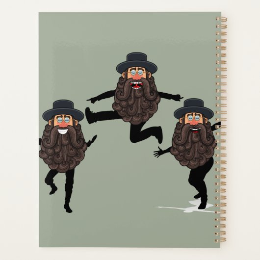 FUNNY Dancing RABBI Personated with Text Planner (Achterkant)