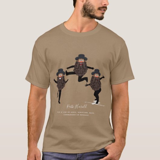 FUNNY Dancing RABBI Personated with Text T-shirt (Voorkant)