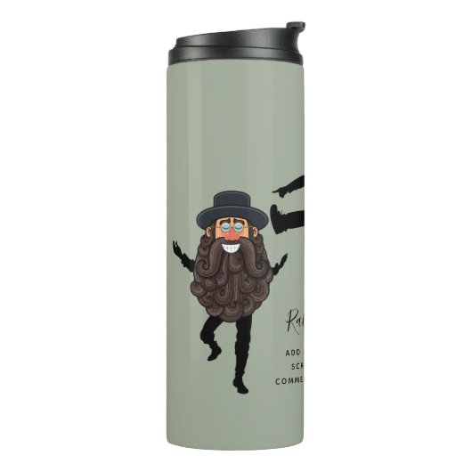 FUNNY Dancing RABBI Personated with Text Thermosbeker (Gedraaid links)