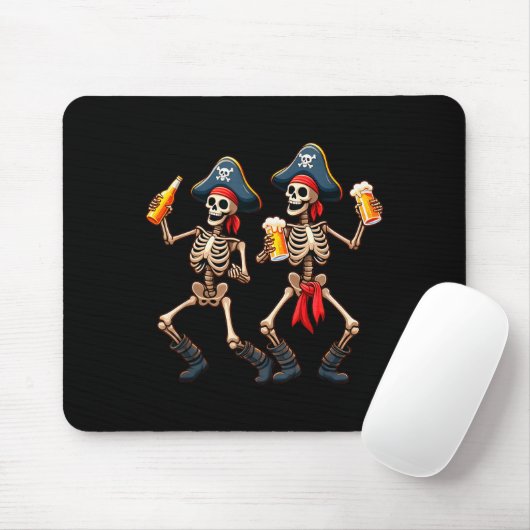 Funny Dancing Rate Skeletons Beer Drinking Hallowe Muismat (Met muis)