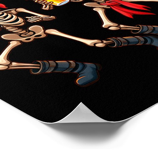 Funny Dancing Rate Skeletons Beer Drinking Hallowe Poster (Hoek)