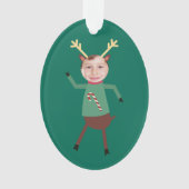 Funny Dancing Reindeer Photo Holiday Ornament (voorkant)