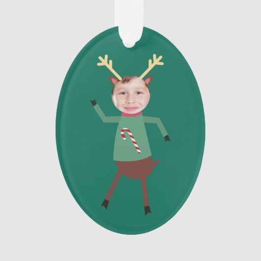 Funny Dancing Reindeer Photo Holiday Ornament (voorkant)