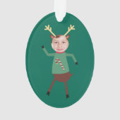 Funny Dancing Reindeer Photo Holiday Ornament (achterkant)
