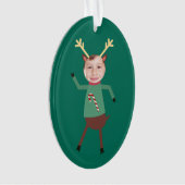 Funny Dancing Reindeer Photo Holiday Ornament (voorkant)