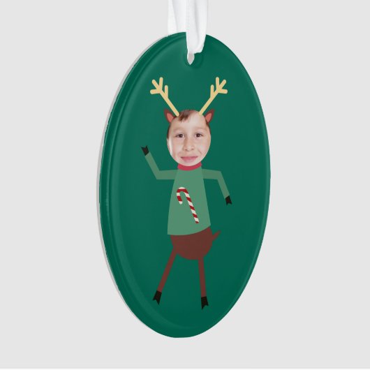 Funny Dancing Reindeer Photo Holiday Ornament (voorkant)