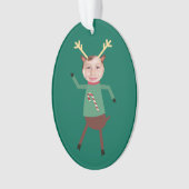 Funny Dancing Reindeer Photo Holiday Ornament (voorkant)