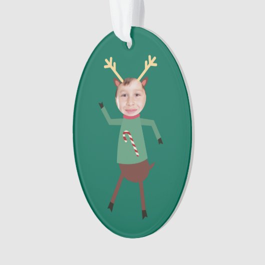 Funny Dancing Reindeer Photo Holiday Ornament (voorkant)