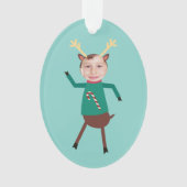 Funny Dancing Reindeer Photo Holiday Ornament (voorkant)