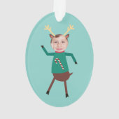 Funny Dancing Reindeer Photo Holiday Ornament (achterkant)