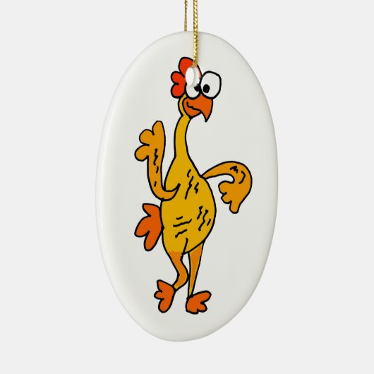 Funny Dancing Rubber Chicken Keramisch Ornament (Rechts)