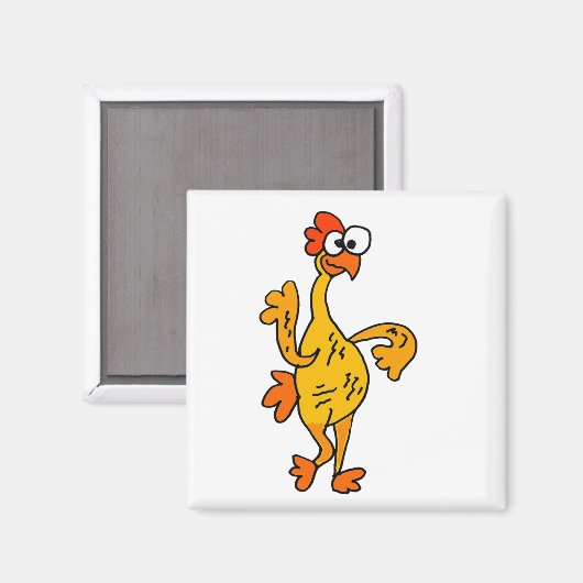 Funny Dancing Rubber Chicken Magneet (Voorkant / Achterkant)