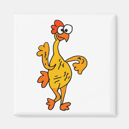 Funny Dancing Rubber Chicken Magneet (Voorkant)