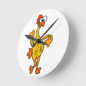 Funny Dancing Rubber Chicken Ronde Klok (Hoek)