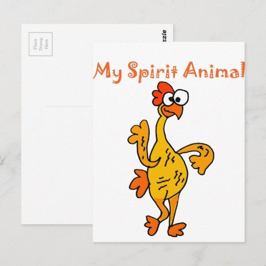 Funny Dancing Rubber Chicken Spirit Guide Briefkaart (Voorkant / Achterkant)