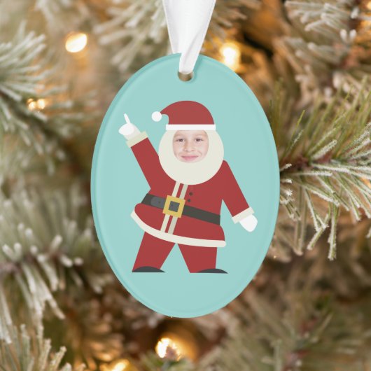 Funny Dancing Santa Photo Holiday Ornament (Boom)