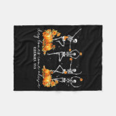 Funny Dancing Skeleton Dry Bones Come Alive Hallow Fleece Deken (Voorkant (Horizontaal))