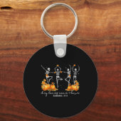 Funny Dancing Skeleton Dry Bones Come Alive Hallow Sleutelhanger (Voorkant)
