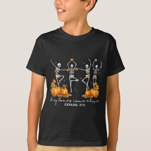 Funny Dancing Skeleton Dry Bones Come Alive Hallow T-shirt (Voorkant)