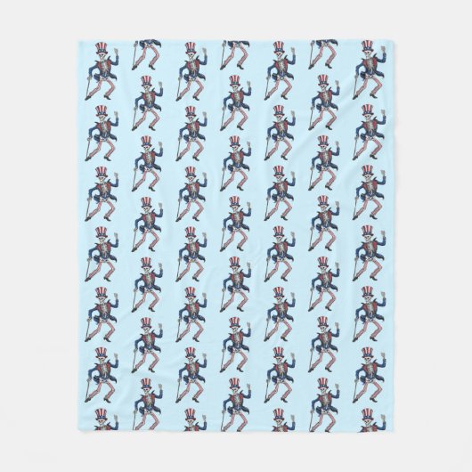 Funny Dancing Skeleton Fleece Deken (Voorkant)