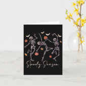 Funny Dancing Skeleton Halloween Pompoen Soky Zeee Kaart (Gele Bloem)