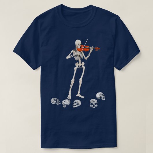 Funny Dancing Skeleton Playing Violin Halloween Gi T-shirt (Design voorkant)