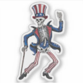 Funny Dancing Skeleton Sticker (Voorkant)