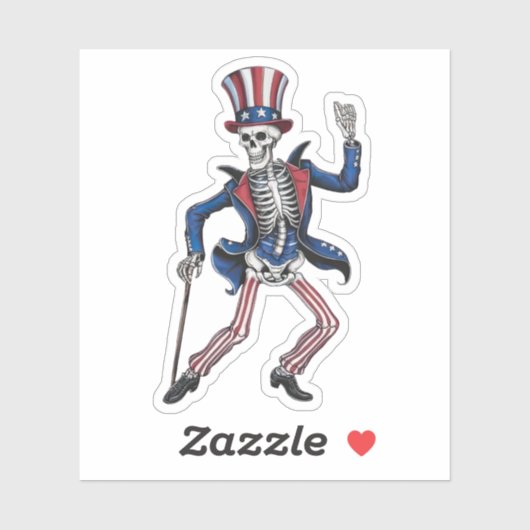 Funny Dancing Skeleton Sticker (Vel)