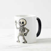 Funny Dancing Skeleton Sticker – Cute Halloween Magische Mok (Voorkant rechts)
