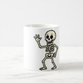 Funny Dancing Skeleton Sticker – Cute Halloween Magische Mok (Center)