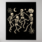 Funny Dancing Skeletons Dance Halloween Costume Ad Poster (Voorkant)