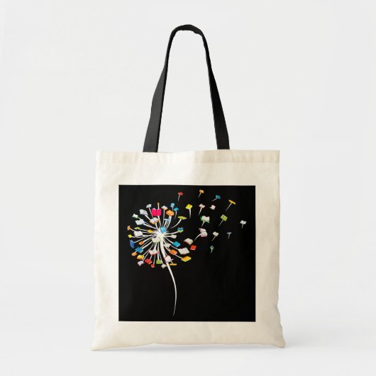 Funny Dandelion Books Gift for Reading Lover Tote Bag (Voorkant)