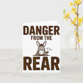 Funny Danger From The Rear, Humor Women Attitude  Kaart (Gele Bloem)