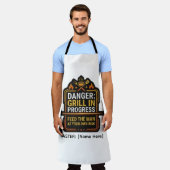 Funny Danger Grill In Progress BBQ Schort – Modern (Gedragen)