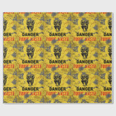 Funny "Danger Toxic Waste Gas Mask Grunge" Cadeaupapier (Vlak)